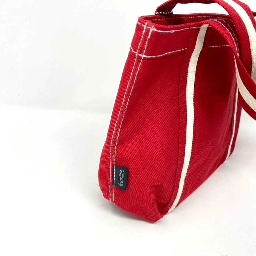 Gemline Mini Canvas Tote Red White Bag Purse